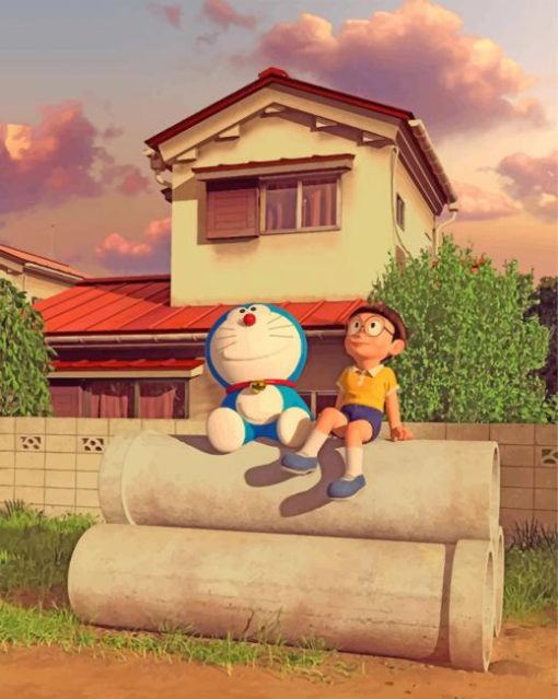 Doraemon And Nobita Paint by numbers