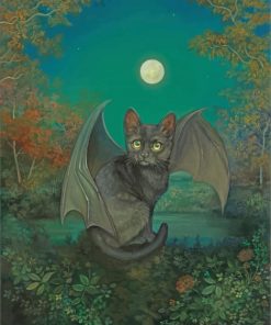 Fantasy Bat Cat Paint by numbers