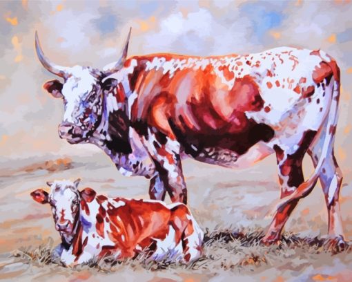 Nguni Cattle Animals Paint by numbers