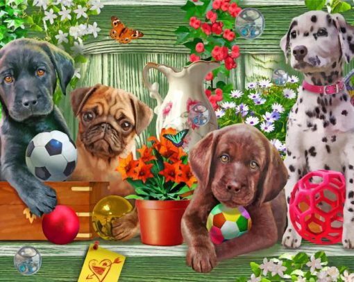 Puppies dog paint by numbers