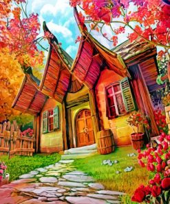 Fantasy House In The Forest Paint by numbers