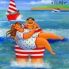 Fat Couples On The Beach Paint by numbers