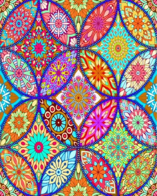 Colorful Mandala Art Paint by numbers