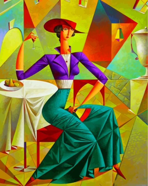 Cubism Lady Paint by numbers