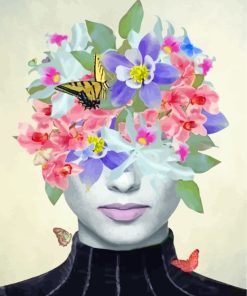 Floral Woman And Butterflies paint by numbers