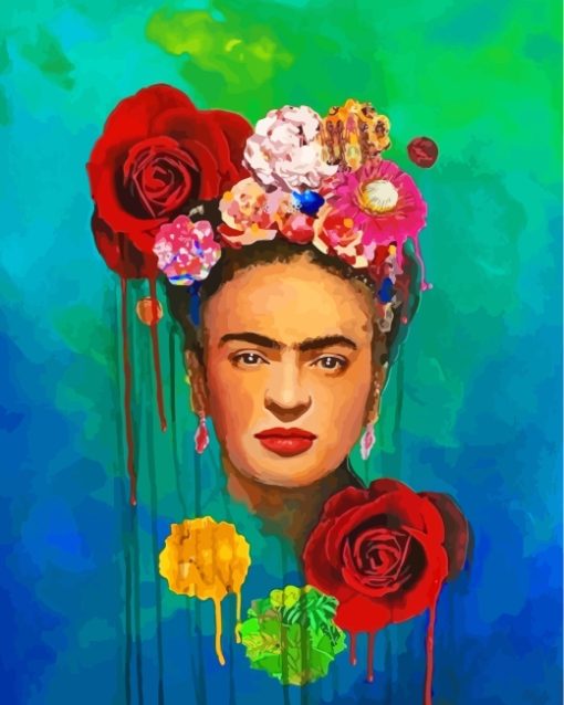 Frida And Flowers Art Paint by numbers