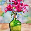Lilies In Glass Bottle paint by numbers