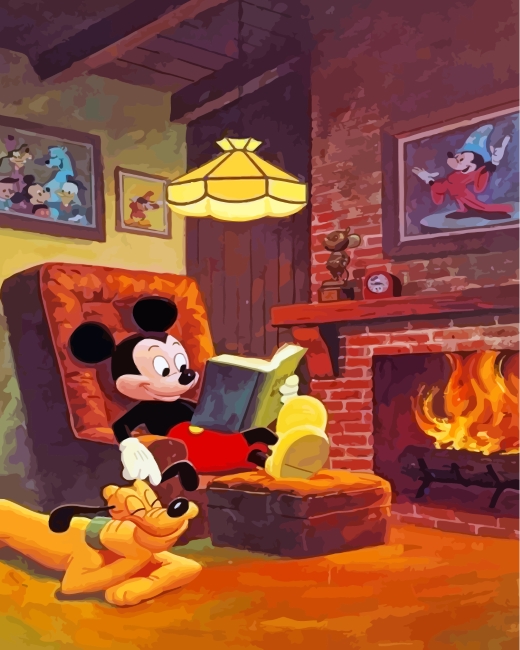 Mickey Mouse And Pluto Paint by numbers
