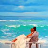 Romantic Couple By Beach Paint by numbers