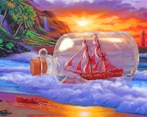 Ship In A Bottle Paint by numbers