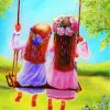 Sisters On Swing Paint by numbers