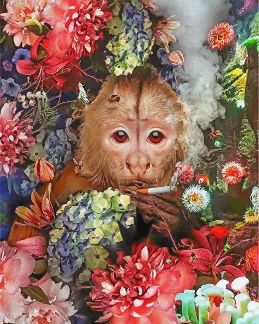 monkey-smoking-paint-by-numbers