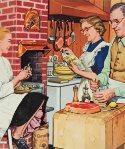 1950s Americana Family Dinner Paint by numbers