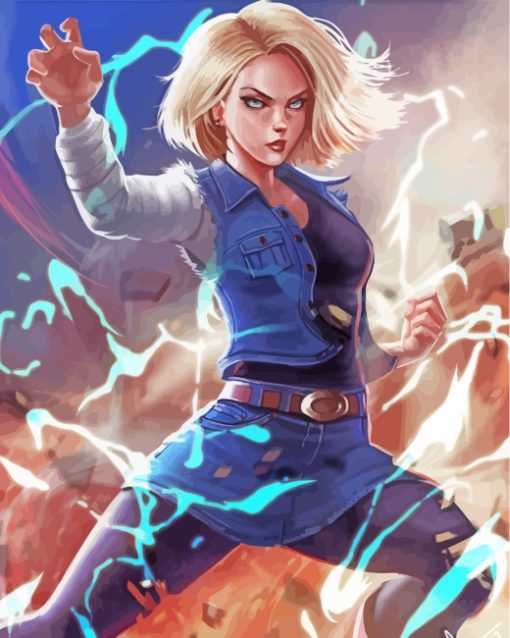 Android 18 Art Paint by numbers