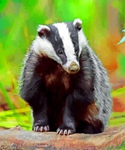 Badger In Forest Paint by numbers