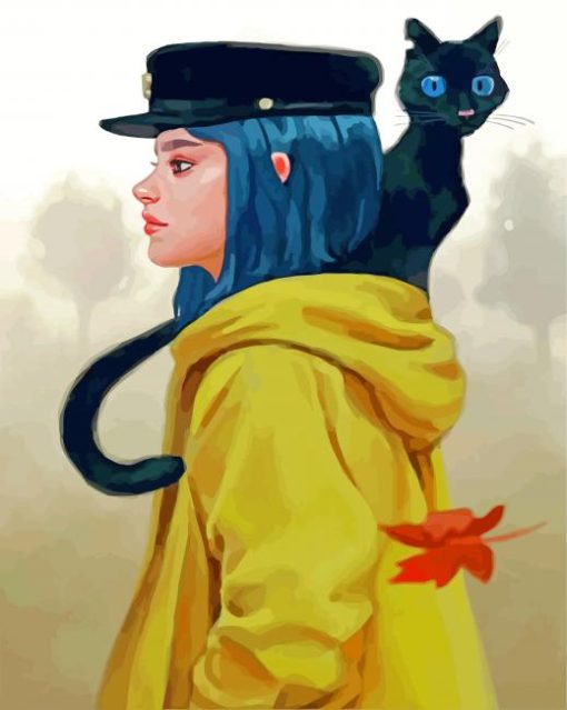Coraline And Black Cat Paint by numbers