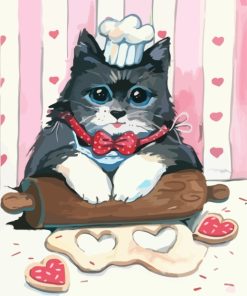 Cute Cat Cooking Paint by numbers