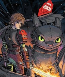 Hiccup And Toothless Paint by numbers