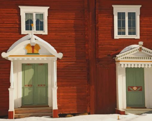Houses-Swedish-paint-by-number