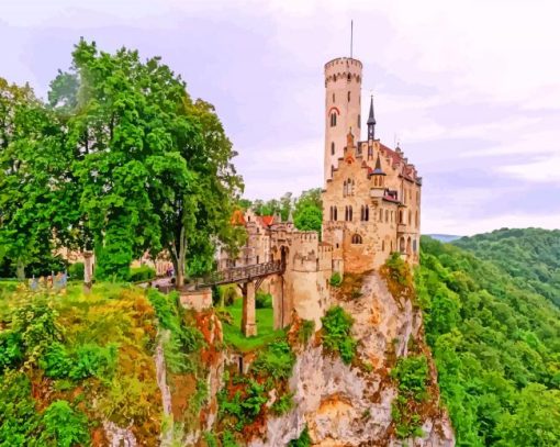Lichtenstein Castle Germany Paint by numbers