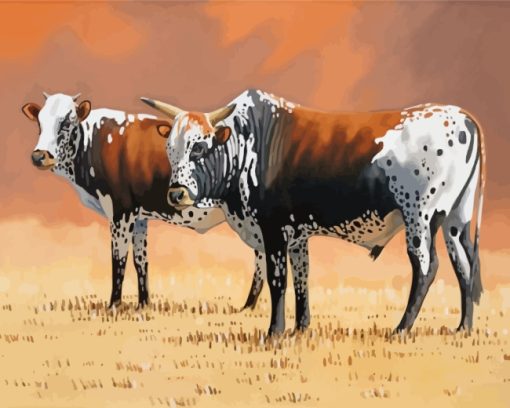Nguni Cows Paint by numbers