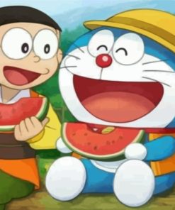 Nobita And Doraemon Eating Paint by numbers