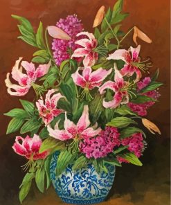 Pink Lilies Still Life Paint by number