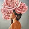 Pink-roses--lady-paint-by-numbers