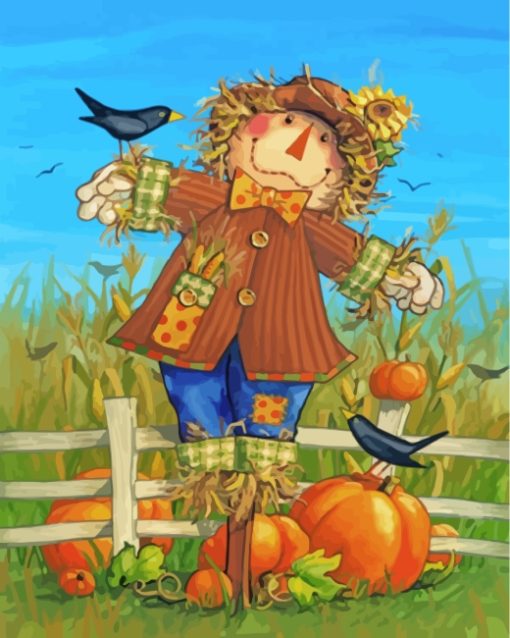 Scarecrow In Farm Paint by numbers