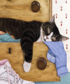 Sleepy Cat Paint by numbers