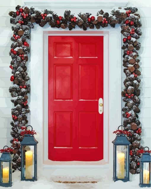 aesthetic-christmas-red-door-paint-by-numbers