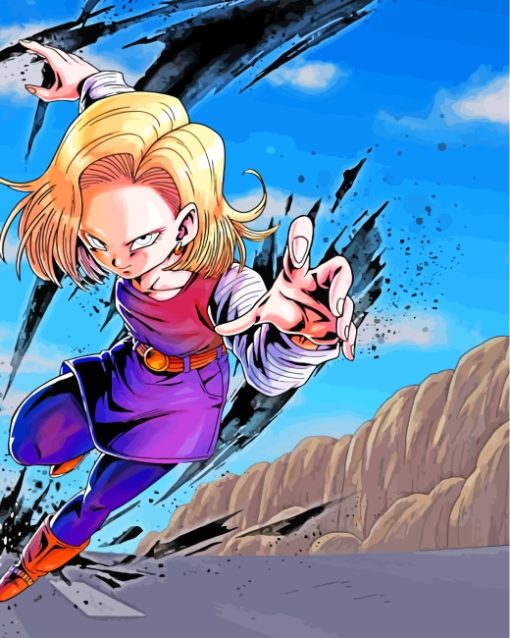Android 18 Dragon Ball Z Paint by numbers