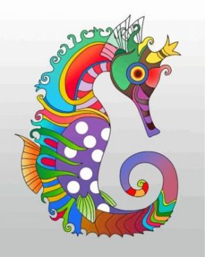 Colorful Seahorse Paint by numbers