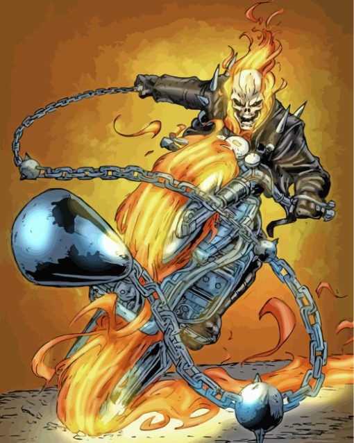 Ghost Rider Marvel Paint by numbers