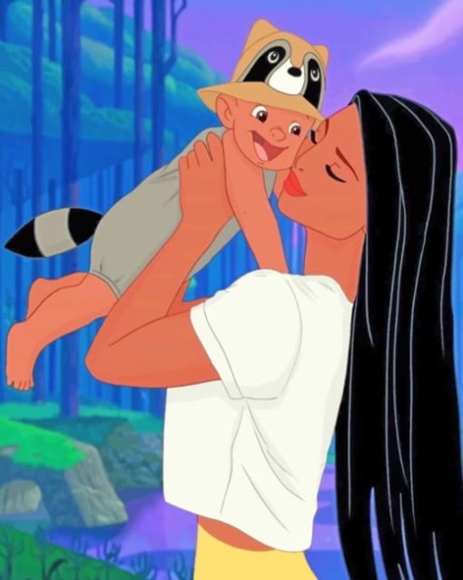 pocahontas-and-Baby-paint-by-number