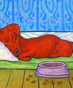 Sleeping Dachshund paint by numbers