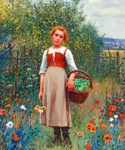 Girl In Garden Paint by numbers
