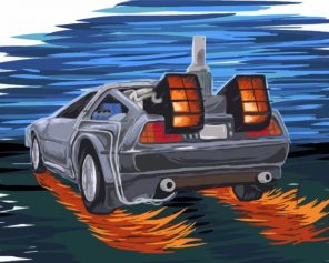 delorean Back to the future paint by number
