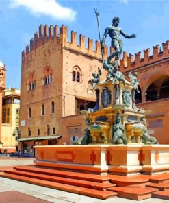 Fountain Of Neptune Bologna Paint by number