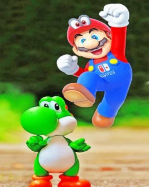 mario and Yoshi paint by numbers