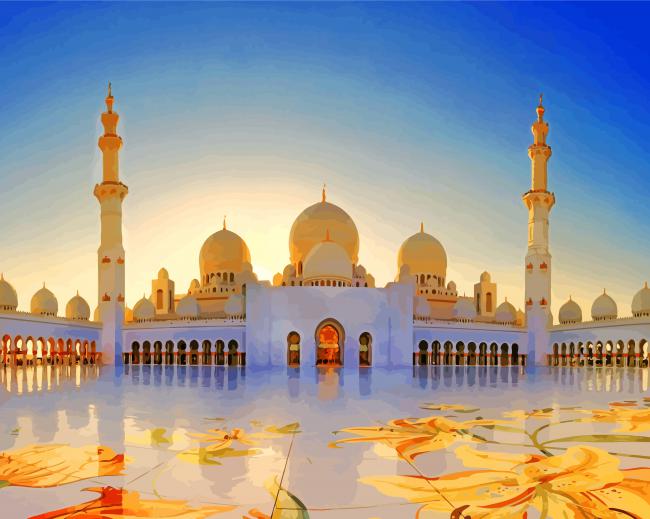 Grand Bur Dubai Masjid paint by number
