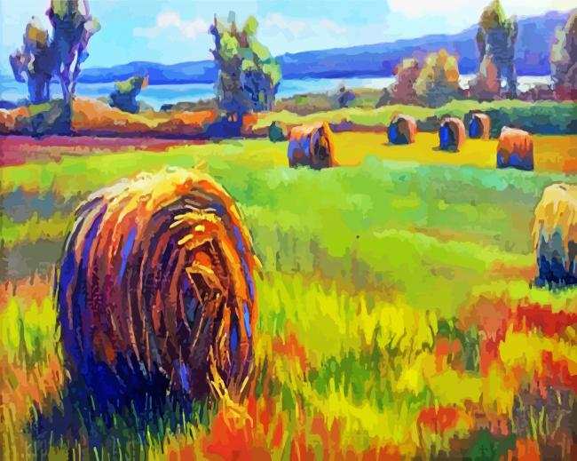 Golden Aby Bales Illustration Paint By Number