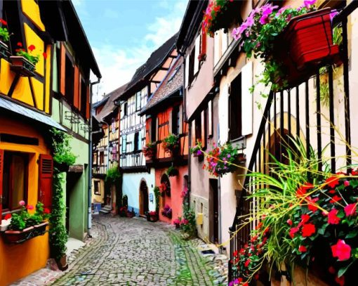 Alsace Streets paint by numbers