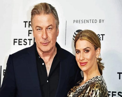 American Alec Baldwin And His Wife Paint By Number