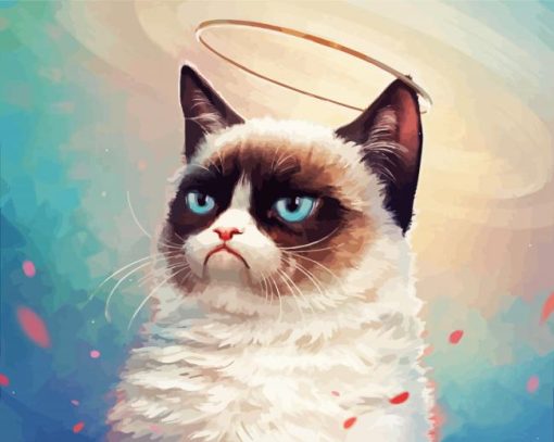 Angel Grumpy Cat paint by numbers