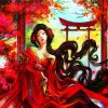 Anime Chinese Girl In Kimono Paint By Number
