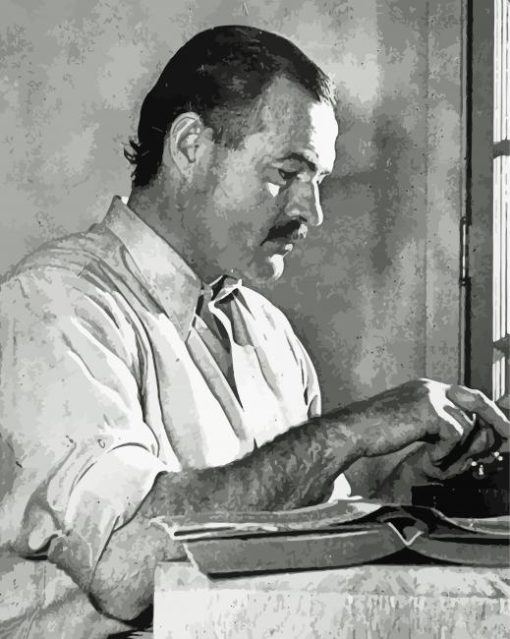 Author Ernest Hemingway paint by numbers