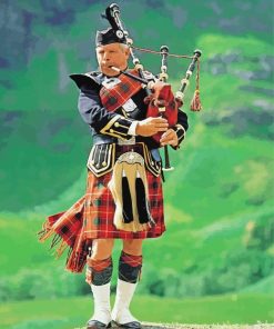 Musician Playing Bagpipes In The Highlands Paint By Number