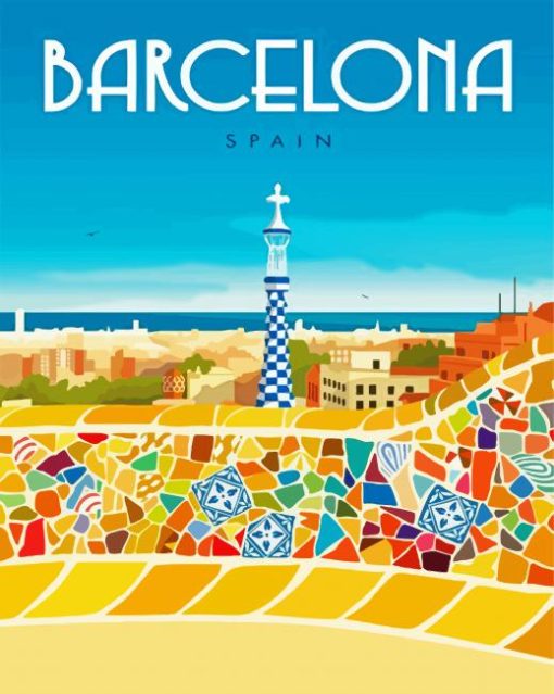 Barcelona Park Guell Gaudi Paint By Number