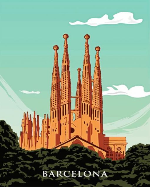 Barcelona Gaudi Sagrada Familia paint by numbers